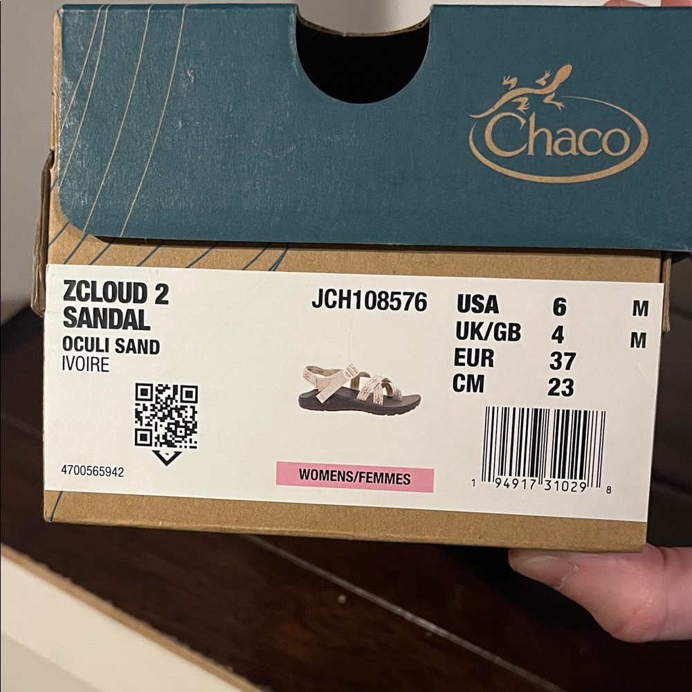 Chaco size 6 Zcloud 2 Sandals in Gray and Cream - Picture 7 of 7